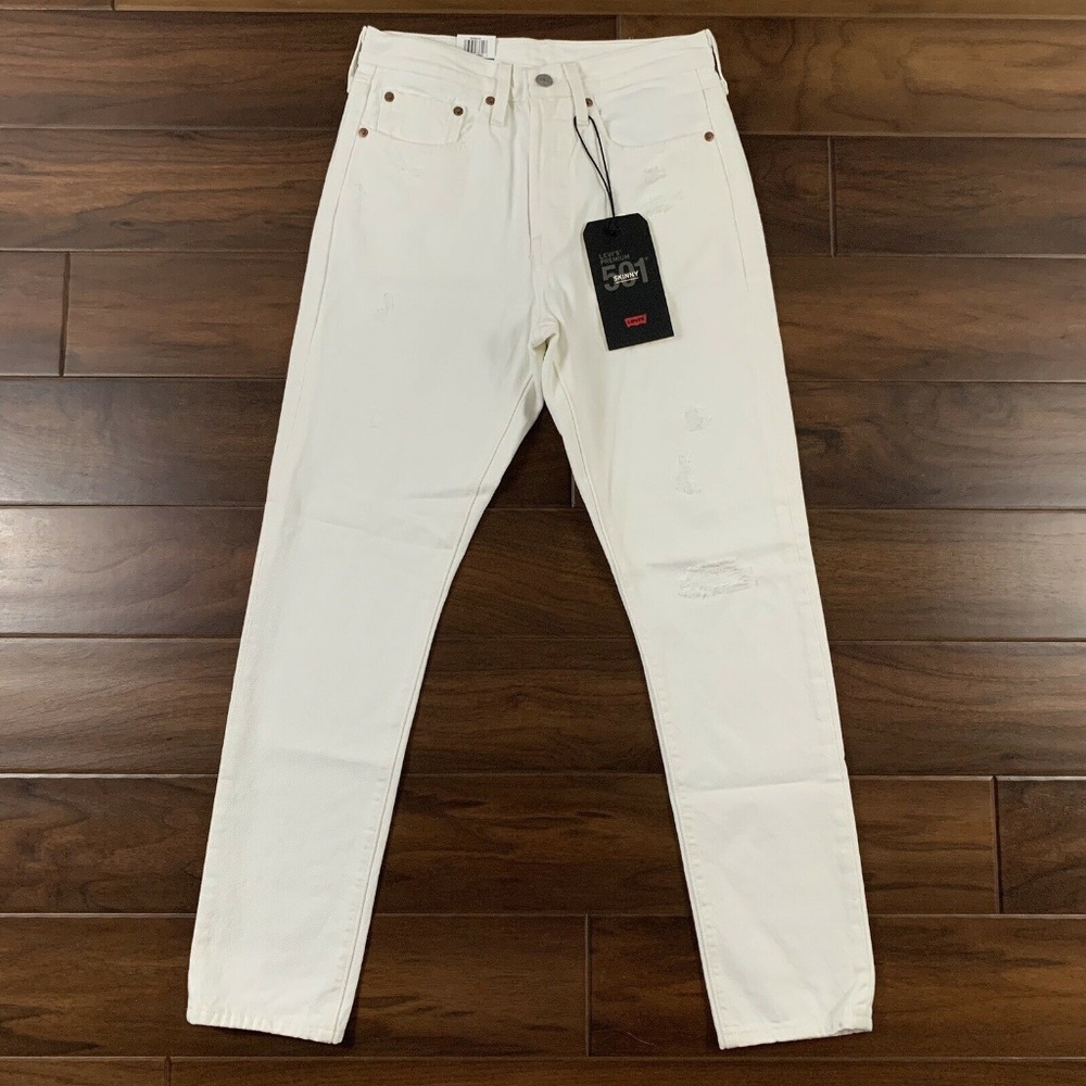 Levi's Size‎ 26 White 501 High Rise Skinny Denim Jeans